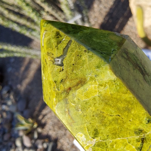 Chunky, Vibrant African Green Opal Obelisk - Picture 13 of 17